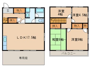 石尾台六丁目貸家の物件間取画像